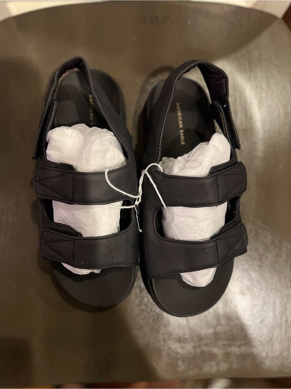 American Eagle Outfitters Black Velcro Strap Sandals